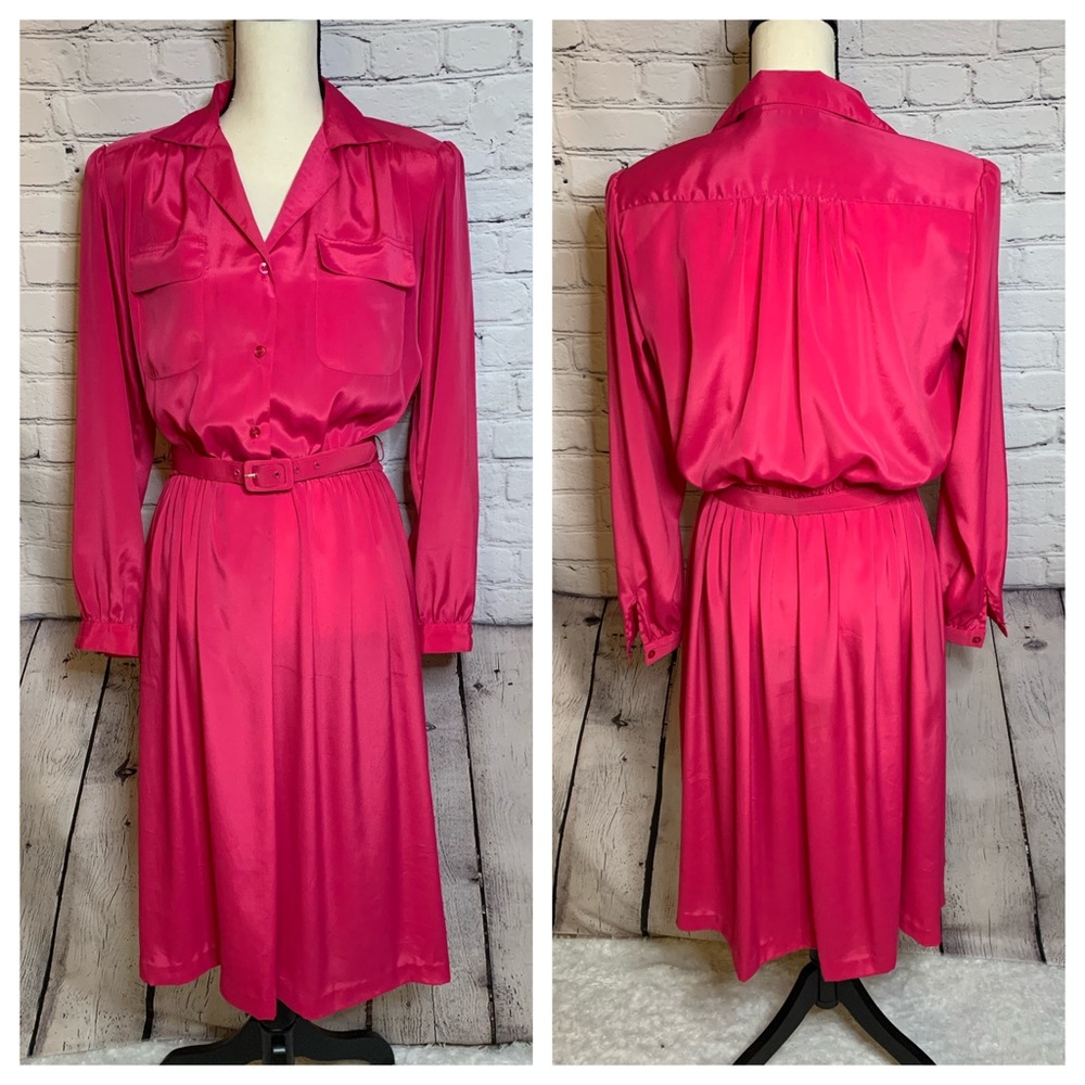 Andrea Gayle || vintage hot pink dress